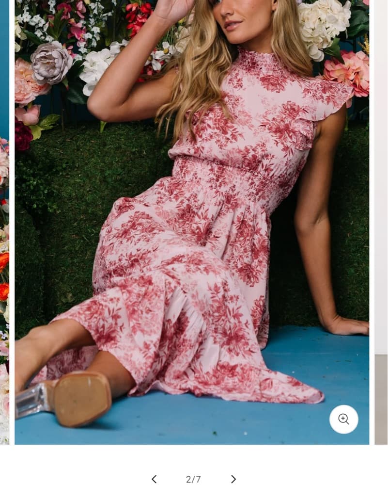 Pink Floral High Neck  - Image 4