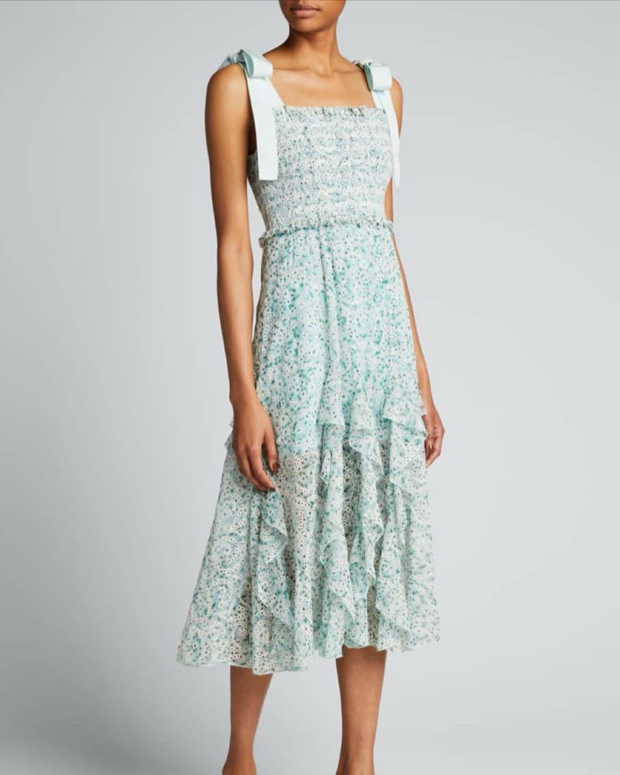 Alice + Olivia Blue Floral Bow Dress - Image 2