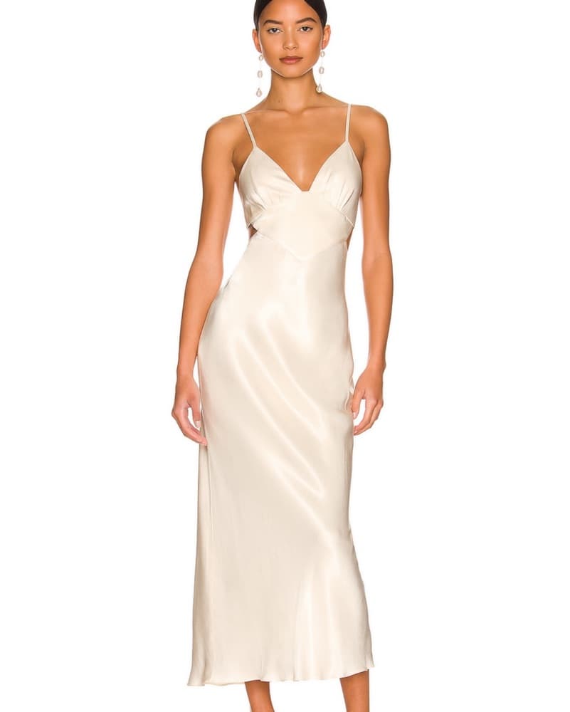 Shona Joy Cream Midi Dress  - Image 1