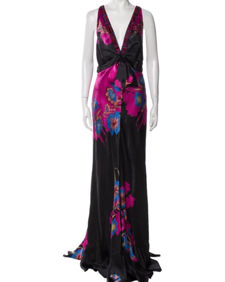 Black And Pink Halter Gown - Image 5