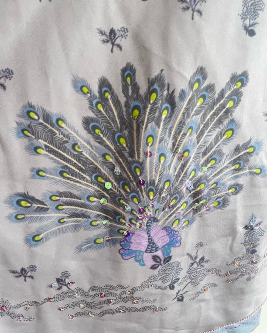 Beautiful Peacock Midi Skirt - Image 2