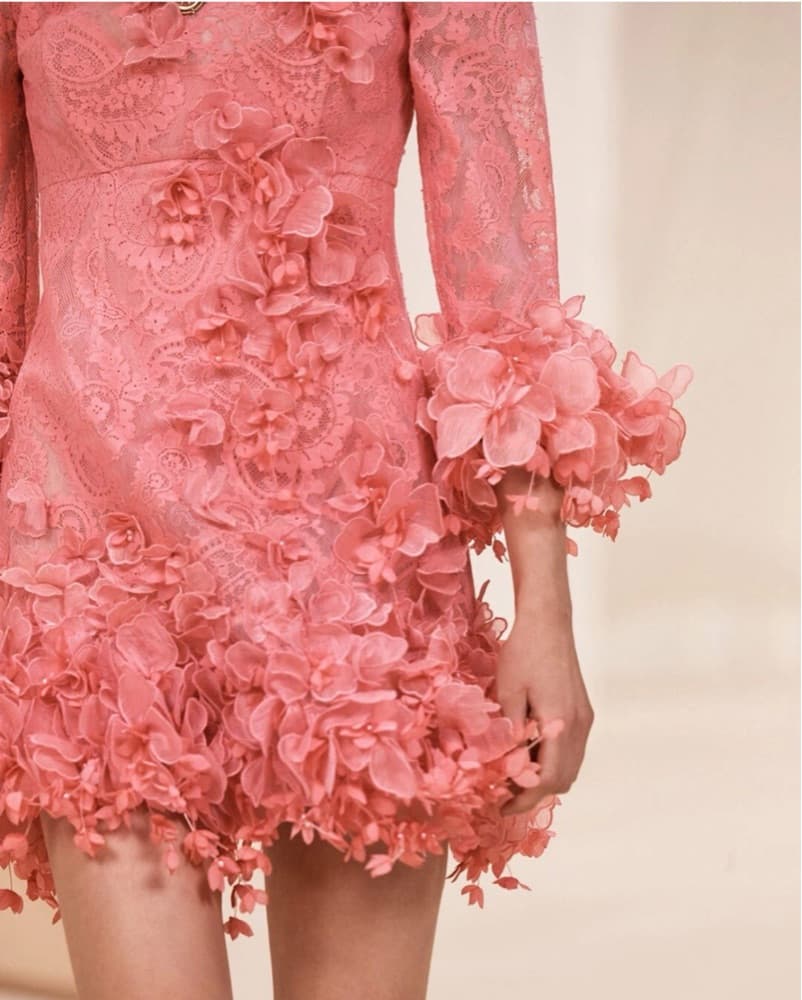 Zimmerman Appliqué Flower Lace Dress - Image 3