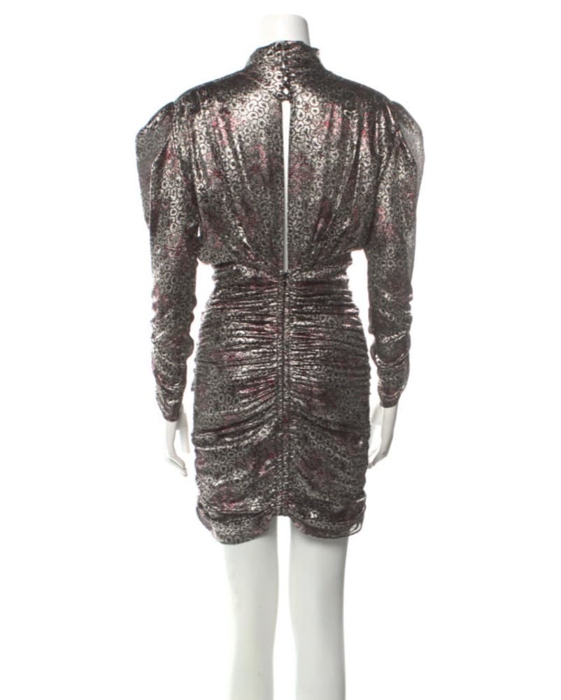 Isabel Marant Silver Lame Mini Dress - Image 3