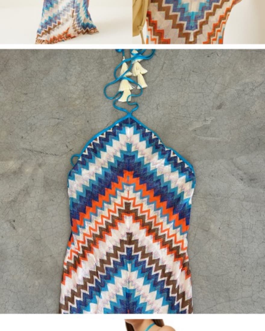 Alexis  Chevron Knit Halter Dress - Image 3