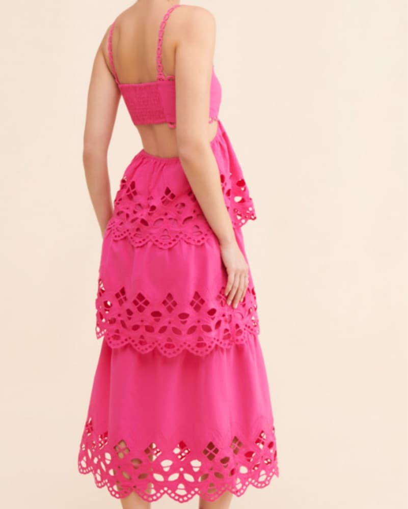 Saylor Fuchsia Midi Dress - Image 5