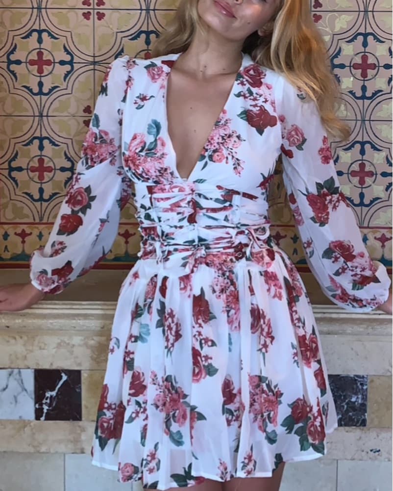 Floral Ruched Dress - Image 5
