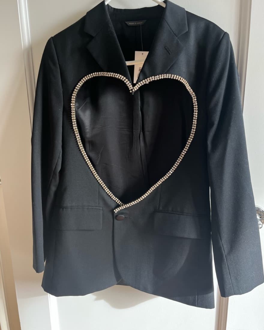 Area Black Heart Cut Out Blazer Dupe - Image 3