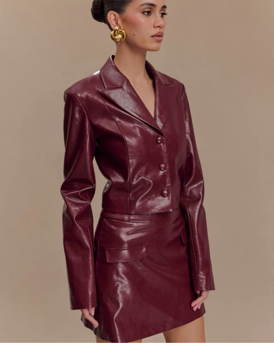 Meshki Burgundy Leather Set - Image 3