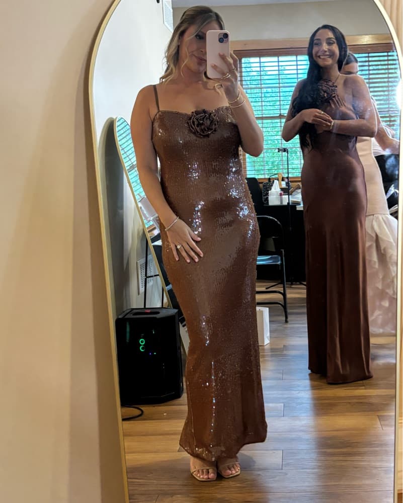 Copper Sequin Gown  - Image 1