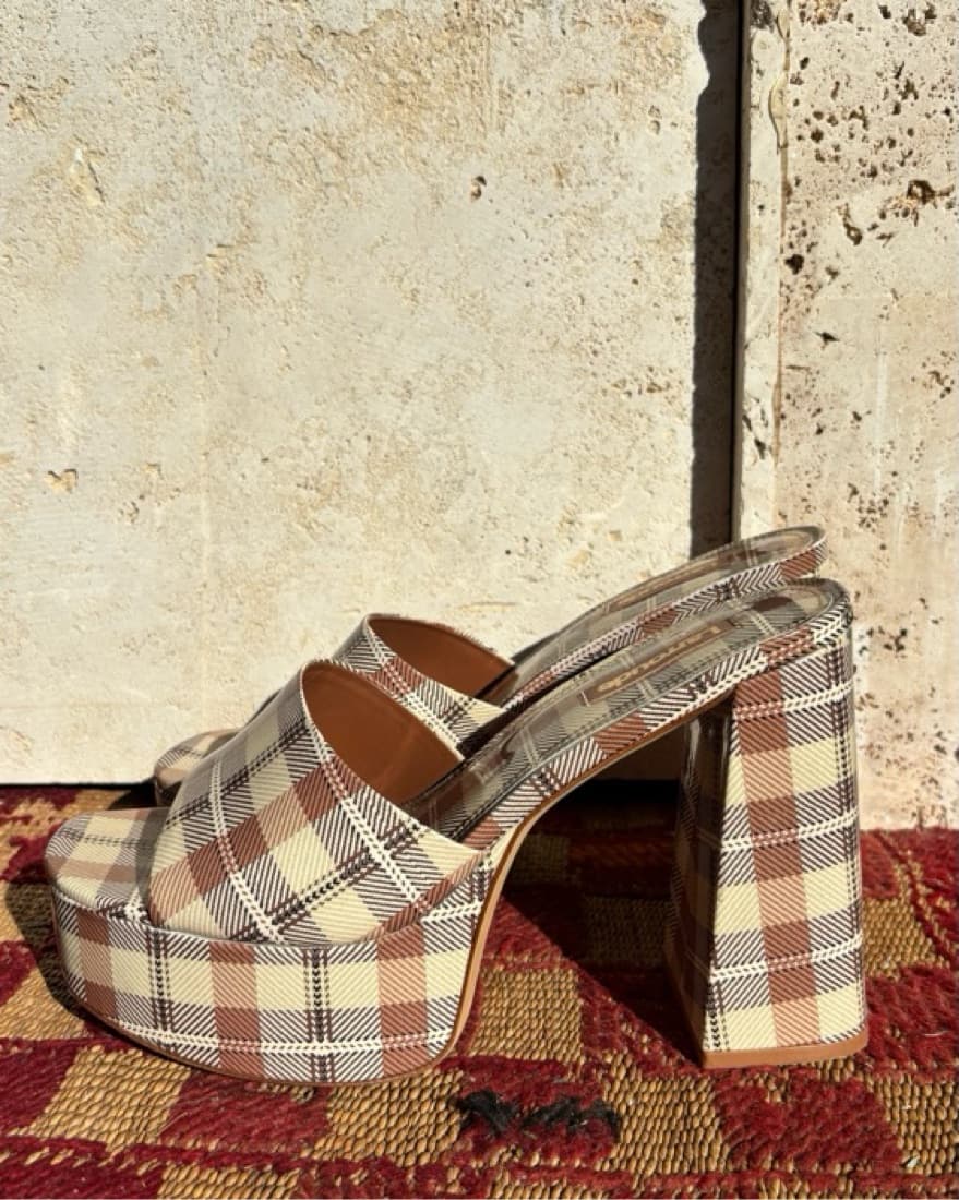 Larroudé Plaid Patent Platforms - Image 4