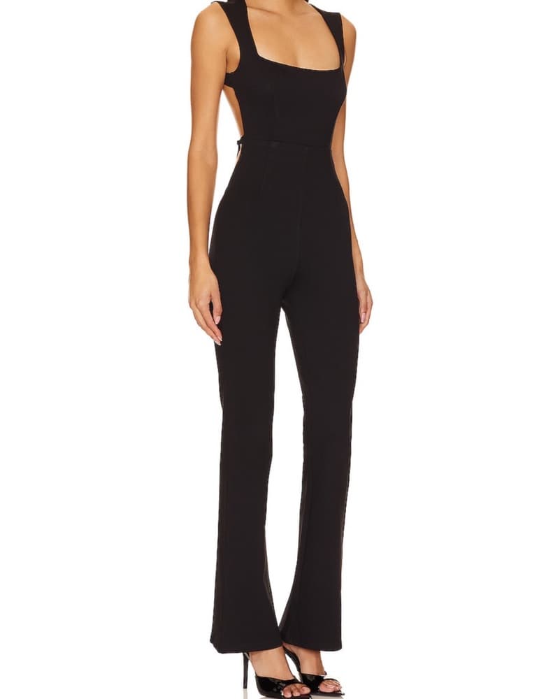 Revolve Black Jumpsuit with Open Back - Image 2