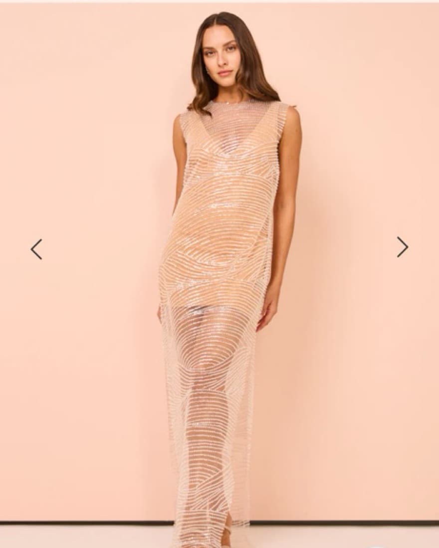 Mesh Sequin Maxi Dress Or Coverup - Image 1