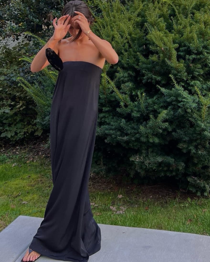 NA-KD Bandeau Maxi Flowy Dress - Image 1