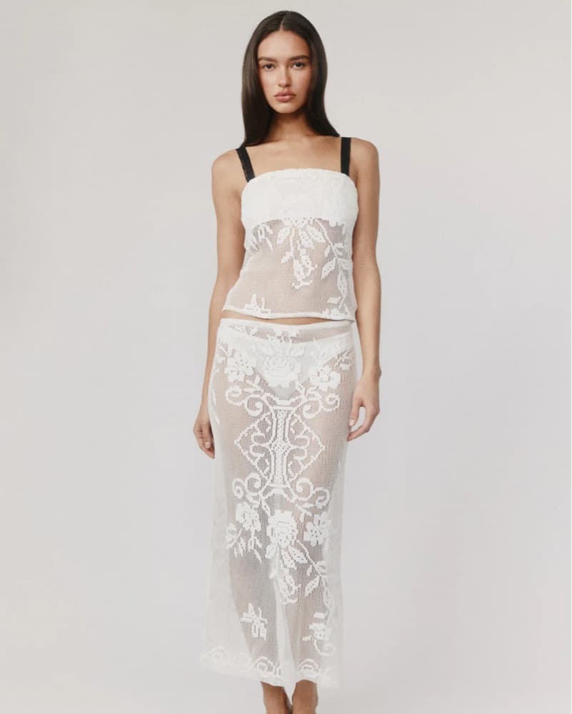 With Jean Saint Midi Skirt In White  - Image 3