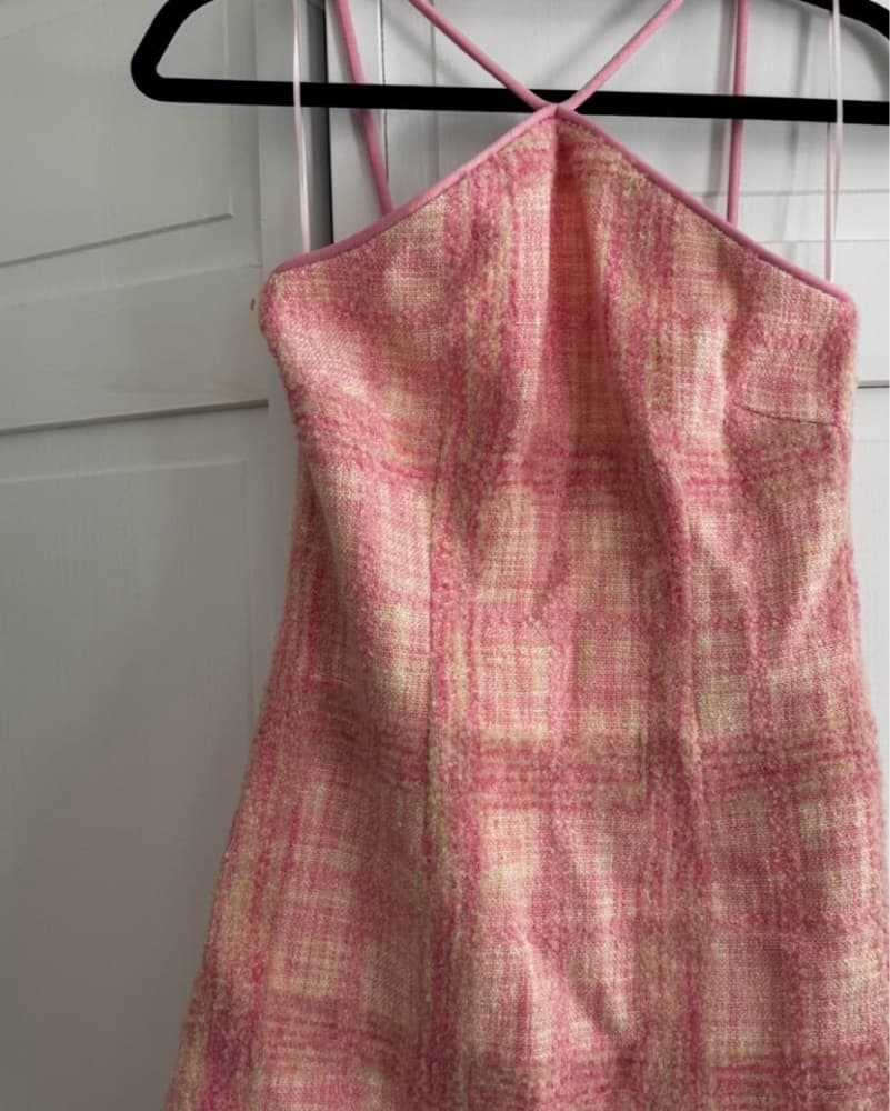 LoveShackFancy Pink Tweed Gandler Dress - Image 3