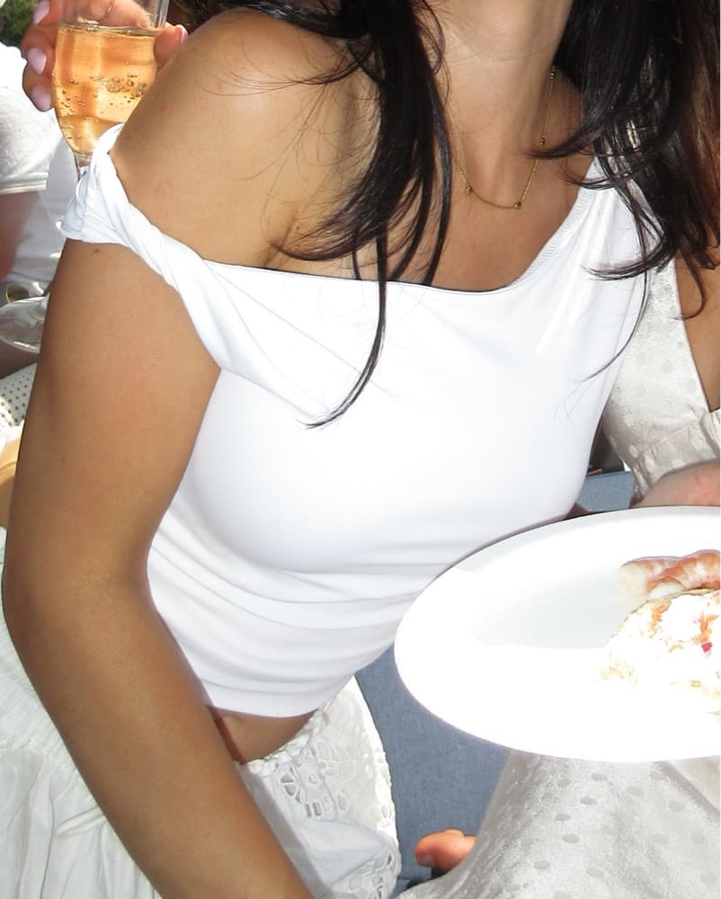 White Twisted Shoulder Top - Image 3