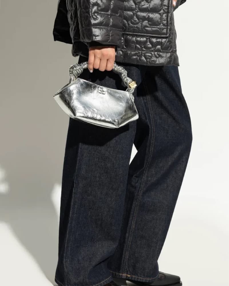 Metallic Silver Shoulder Bag - Image 3