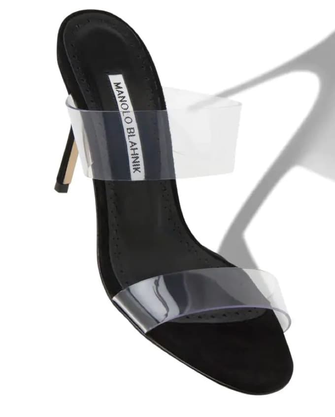 Manolo Blahnik Black Suede Mules - Image 1