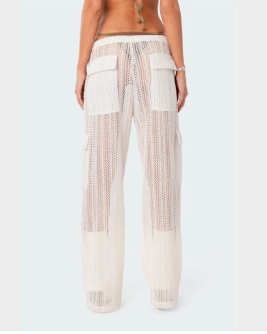 Ines Crochet Low Rise Cargo Pants - Image 3