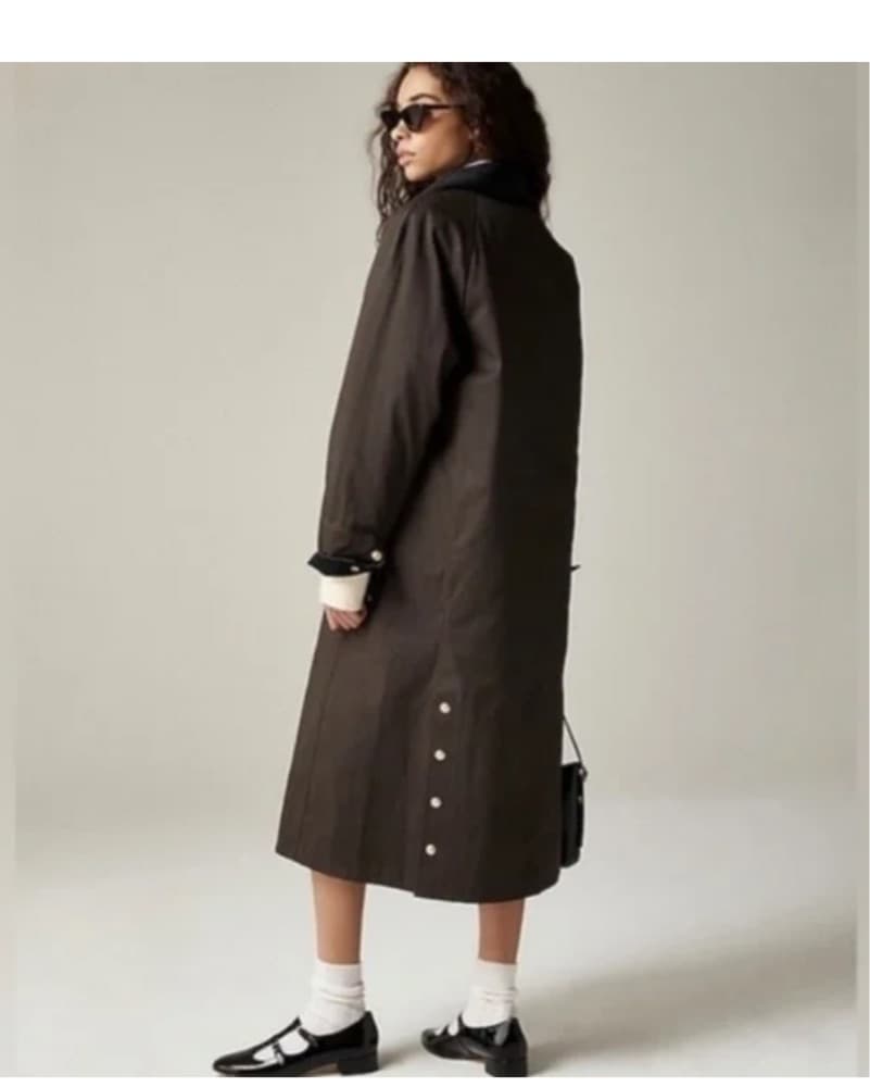 Long J Crew Waxed Jacket - Image 3