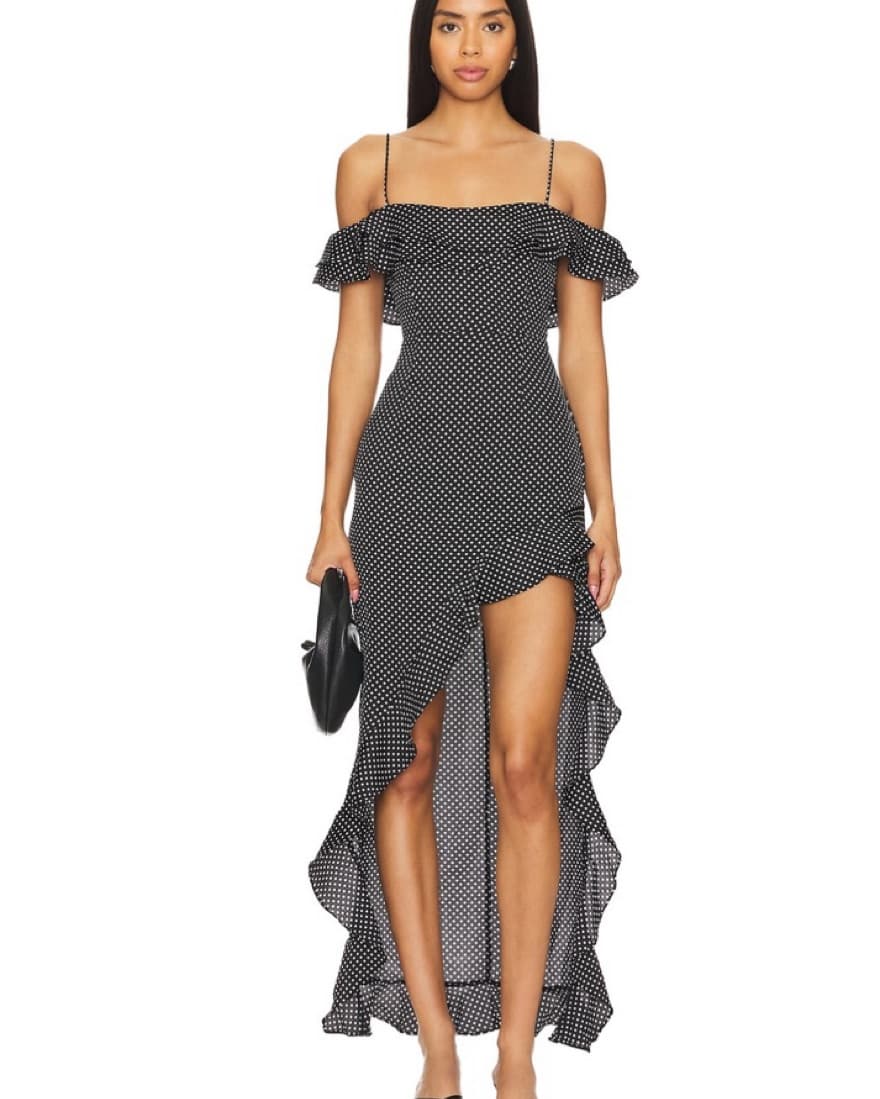 Off the shoulder polka dot dress - Image 1