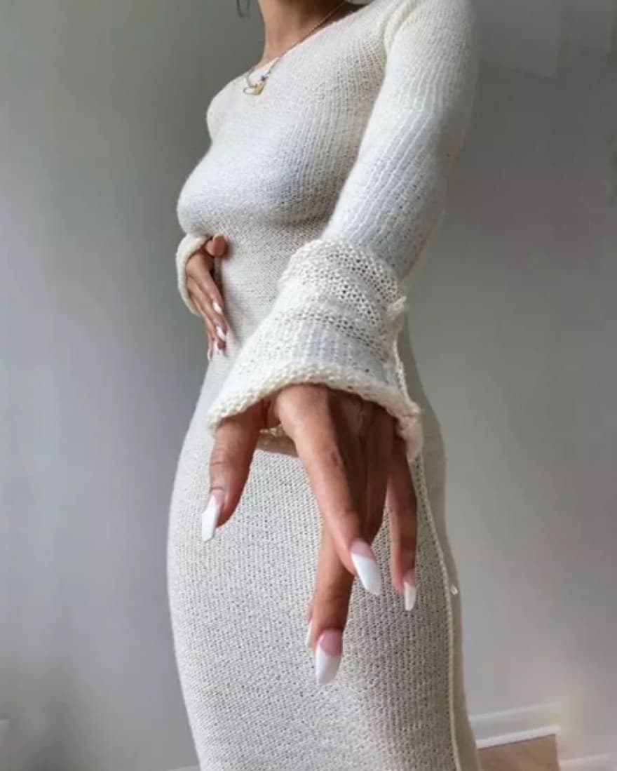 See Through Knit Dress  - Image 1