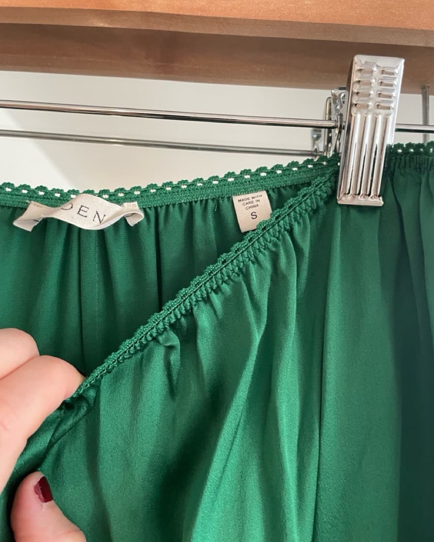 Doen Green Silk Wide-Leg Pants - Image 3