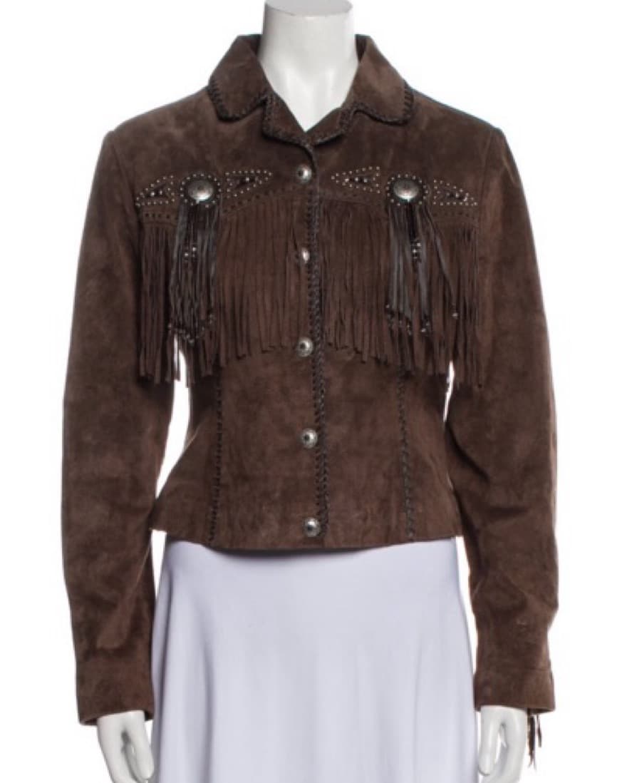Brown Suede Fringe Jacket - Image 4