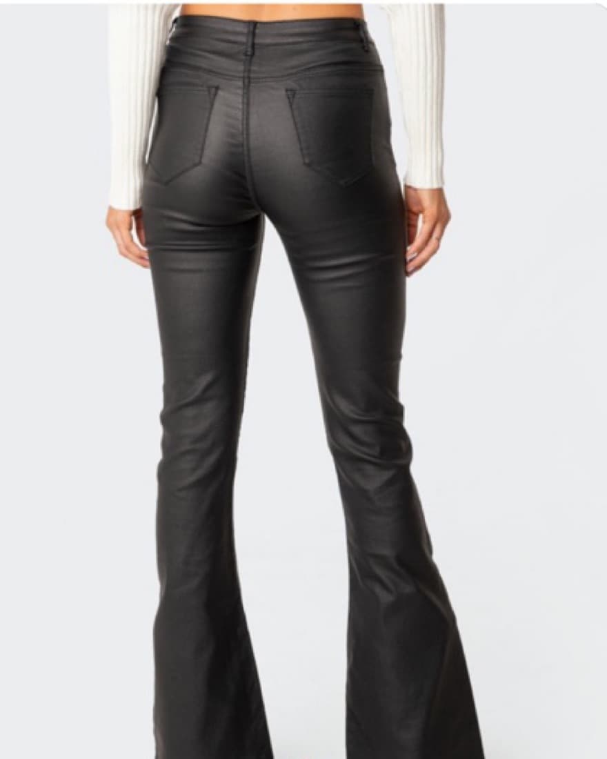Edikted Black Leather Pants  - Image 2