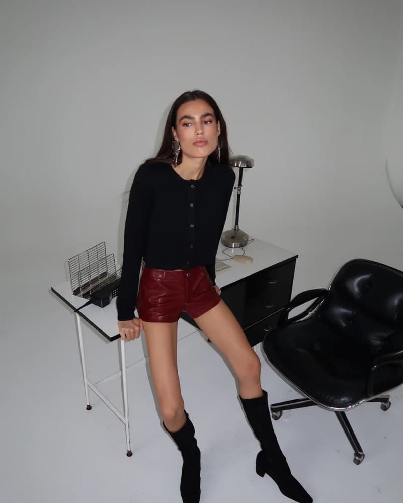 Vegan Leather Hot Shorts  - Image 1