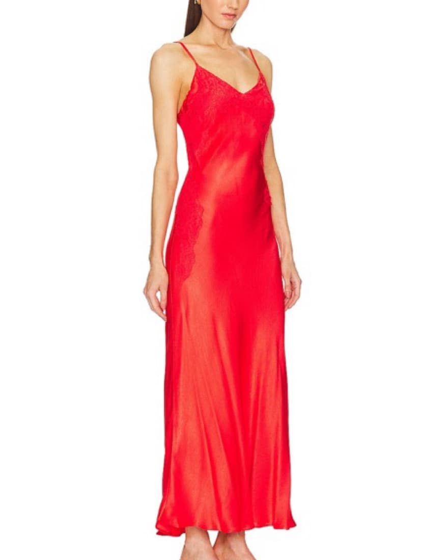 Red Bardot Maxi Dress - Image 1
