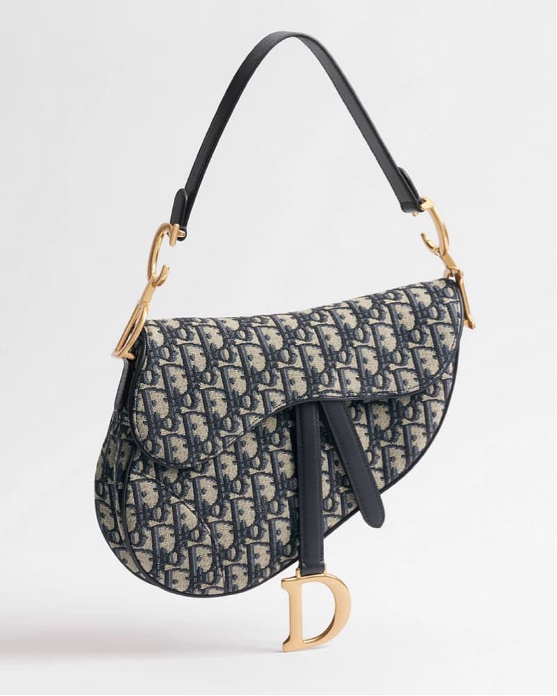 Saddle Bag, Blue Dior Oblique Jacquard - Image 1