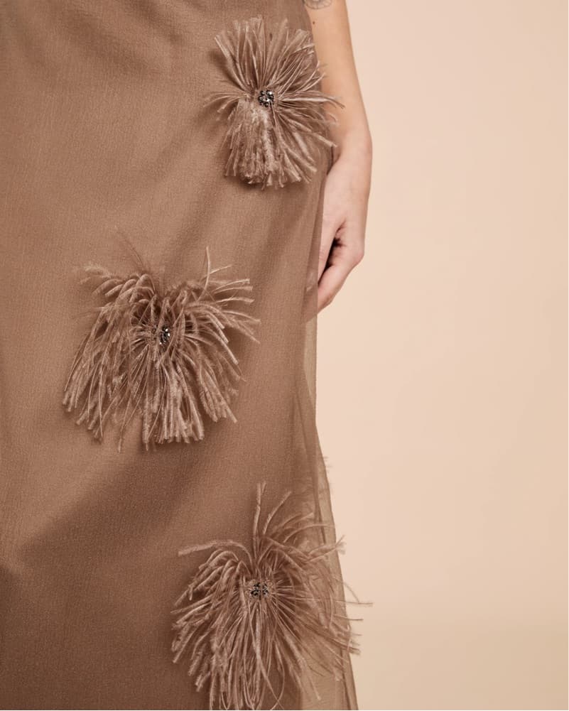 Organza Dress With Feathers - Image 3