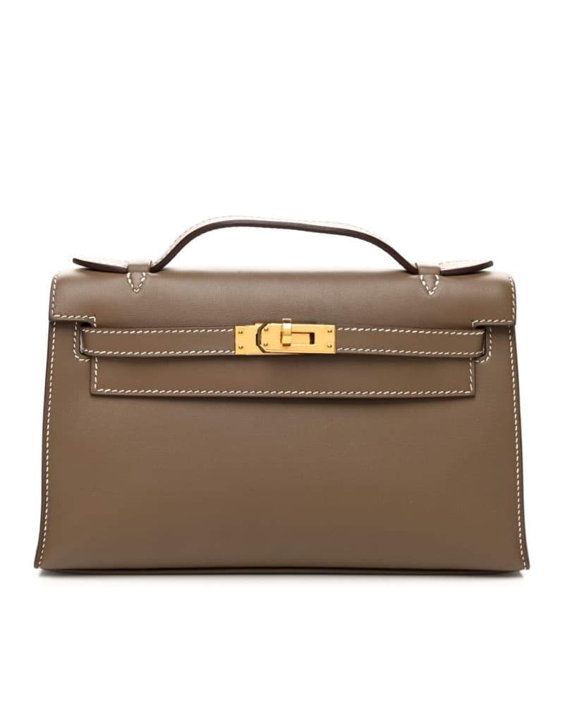 HermesSwift Kelly Pochette Clutch Etoupe - Image 1