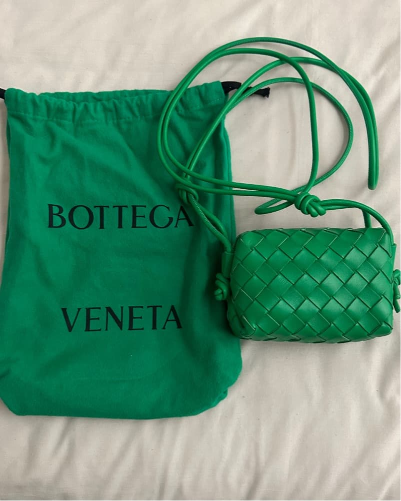 Bottega Veneta Woven Green Leather Crossbody Bag - Image 1