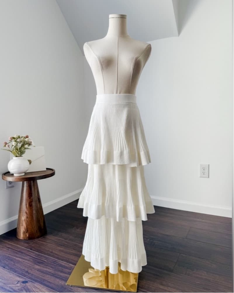 Zimmermann Tiered Pleated Midi Skirt - Image 2
