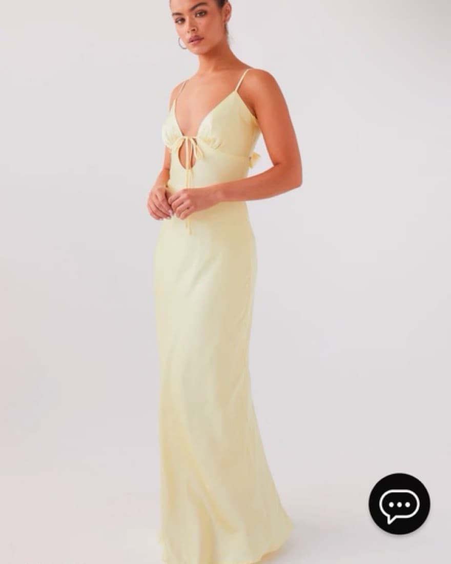 Peppermayo Flora Satin Maxi Dress Yellow - Image 2