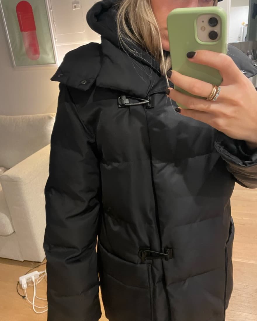 All Saints Long Black Winter Coat  - Image 3