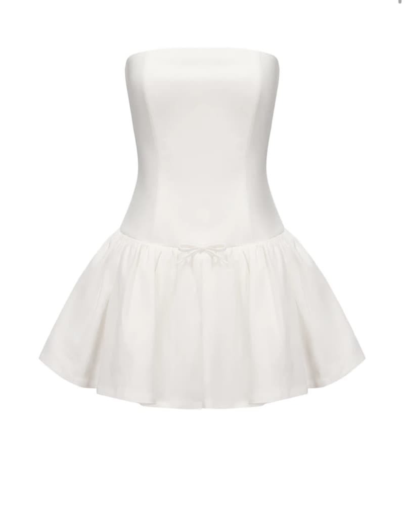 Elegant White Mini Dress  - Image 2