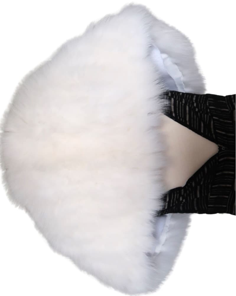 MAXIMILIAN WHITE FOX FUR TIE FRONT SHAWL - Image 2