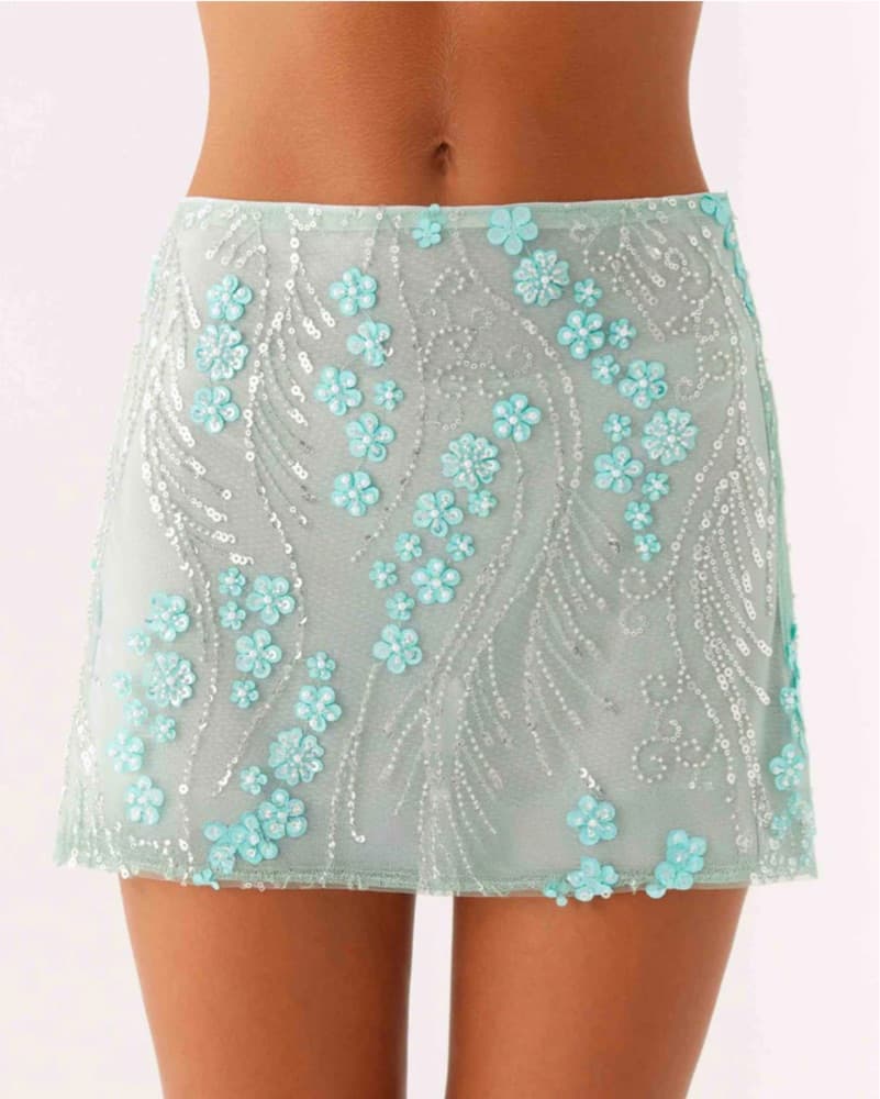 Peppermayo Kandi Mint Mini Skirt - Image 1