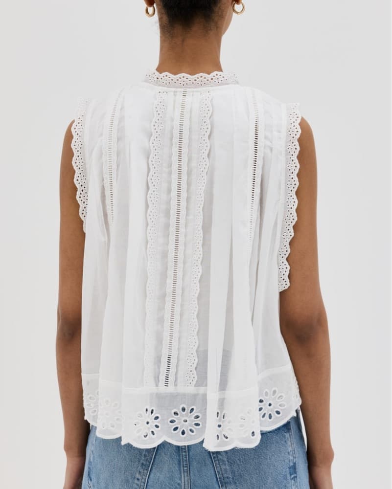 FARM Rio Off-White Sleeveless Blouse - Image 5