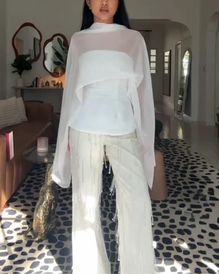 Cocosin Ivory Drape Cape Top - Image 1