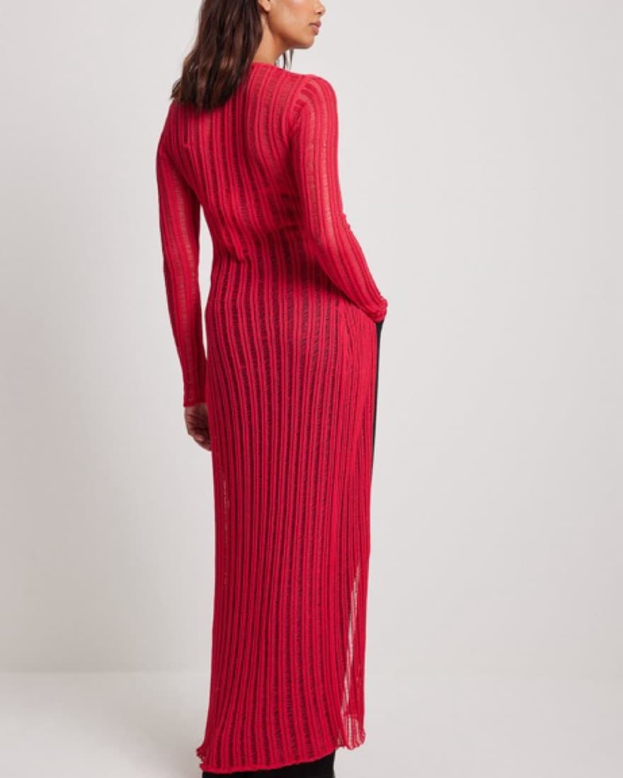 Tie Detail Open Knit Kaftan - Image 2