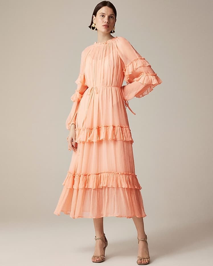 Peach Chiffon Dress - Image 1