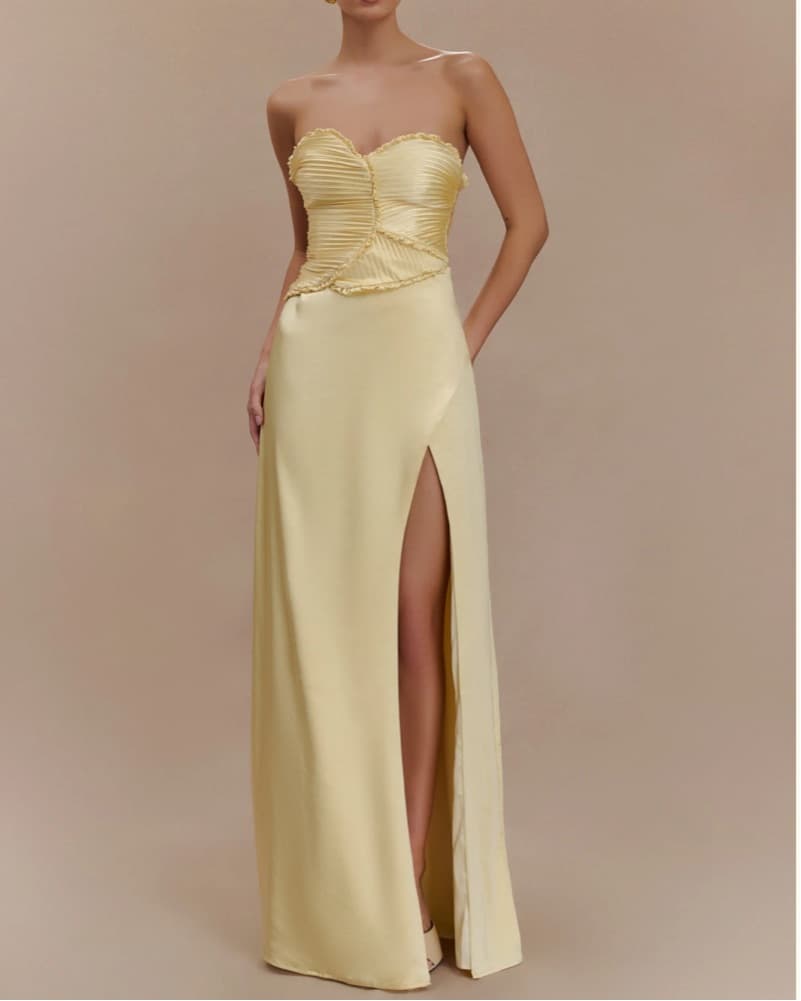 Meshki Larissa Satib Lemon Dress - Image 1