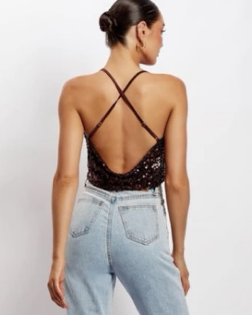 Meskhi Brown Sequin Top - Image 3