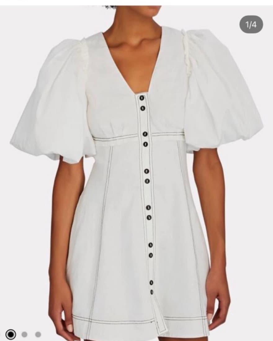 Aje Gianna Cotton Puff Sleeve Mini Dress - Image 1