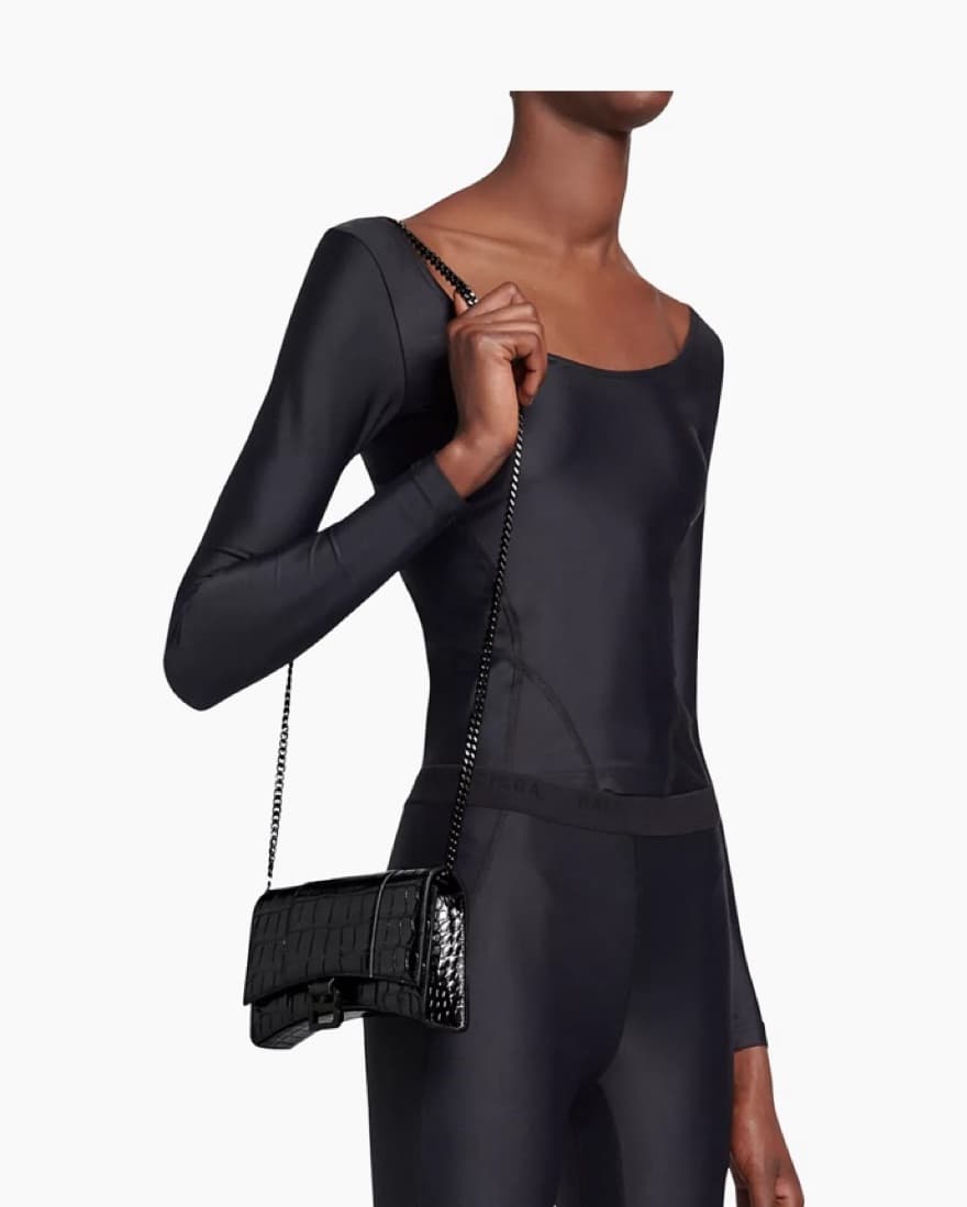 Balenciaga Sleek Croc-Embossed Crossbody - Image 2