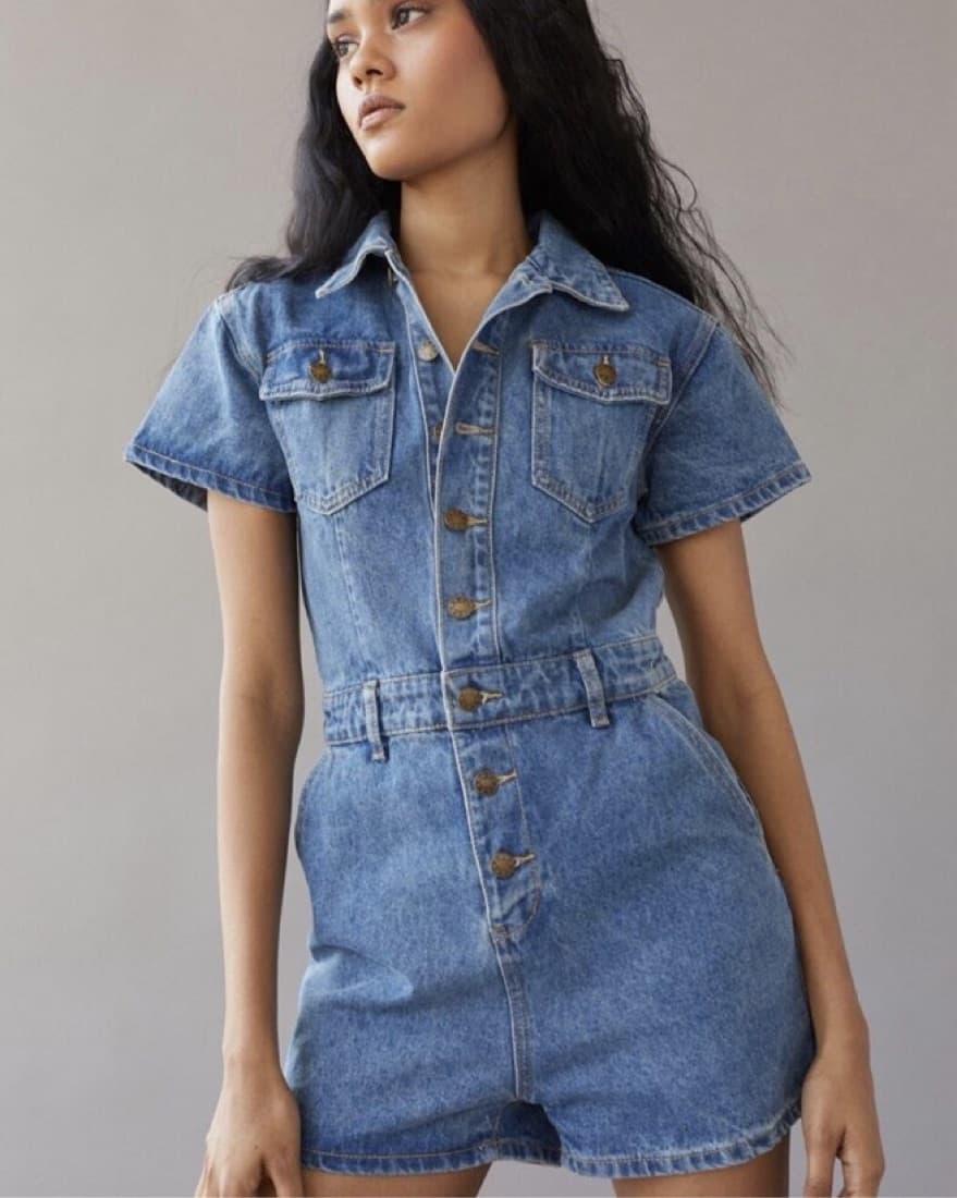 LIONESS Denim Jean Romper - Image 2